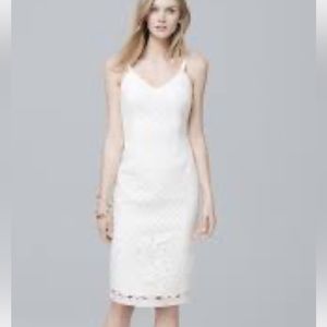 WHBM white eyelet sheath dress size 8 New with tags.